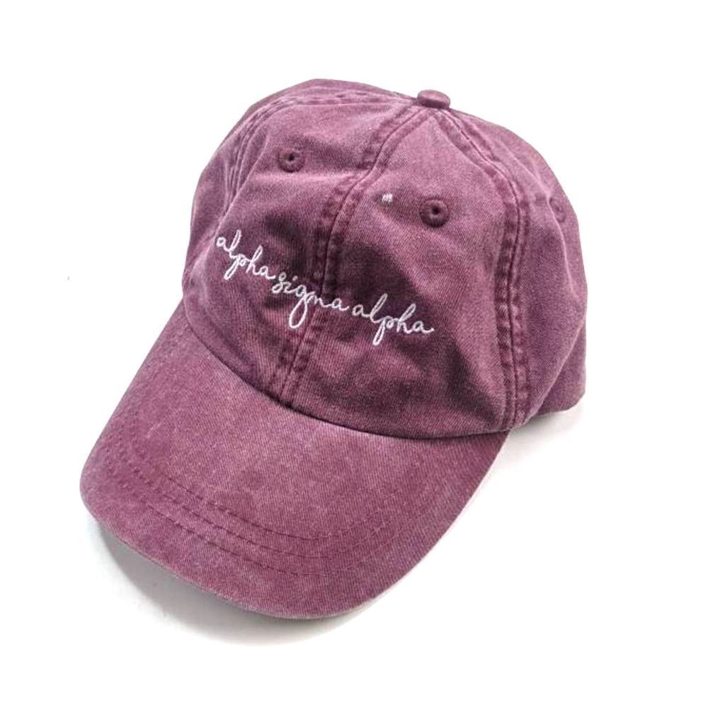 ‎Alpha Sigma Alpha Adjustable Strapback Dad Hat Vintage 90s Sorority Fraternity